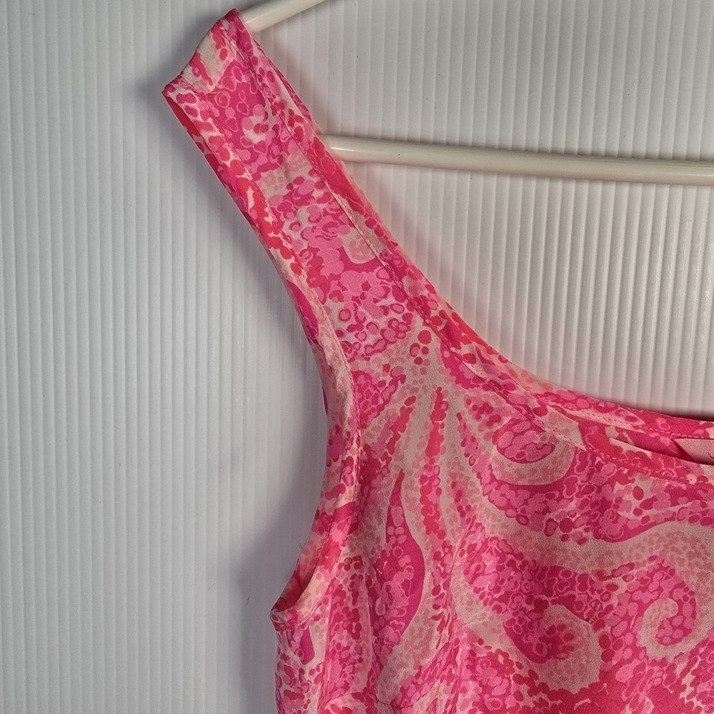 Lilly Pulitzer Women's Cosmos Sleeveless Silk Tank In Pink Pout Size XS - Picture 7 of 13